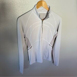 Lululemon Half Zip Long Sleeve Lightweight Running Jacket in Off-White, 8